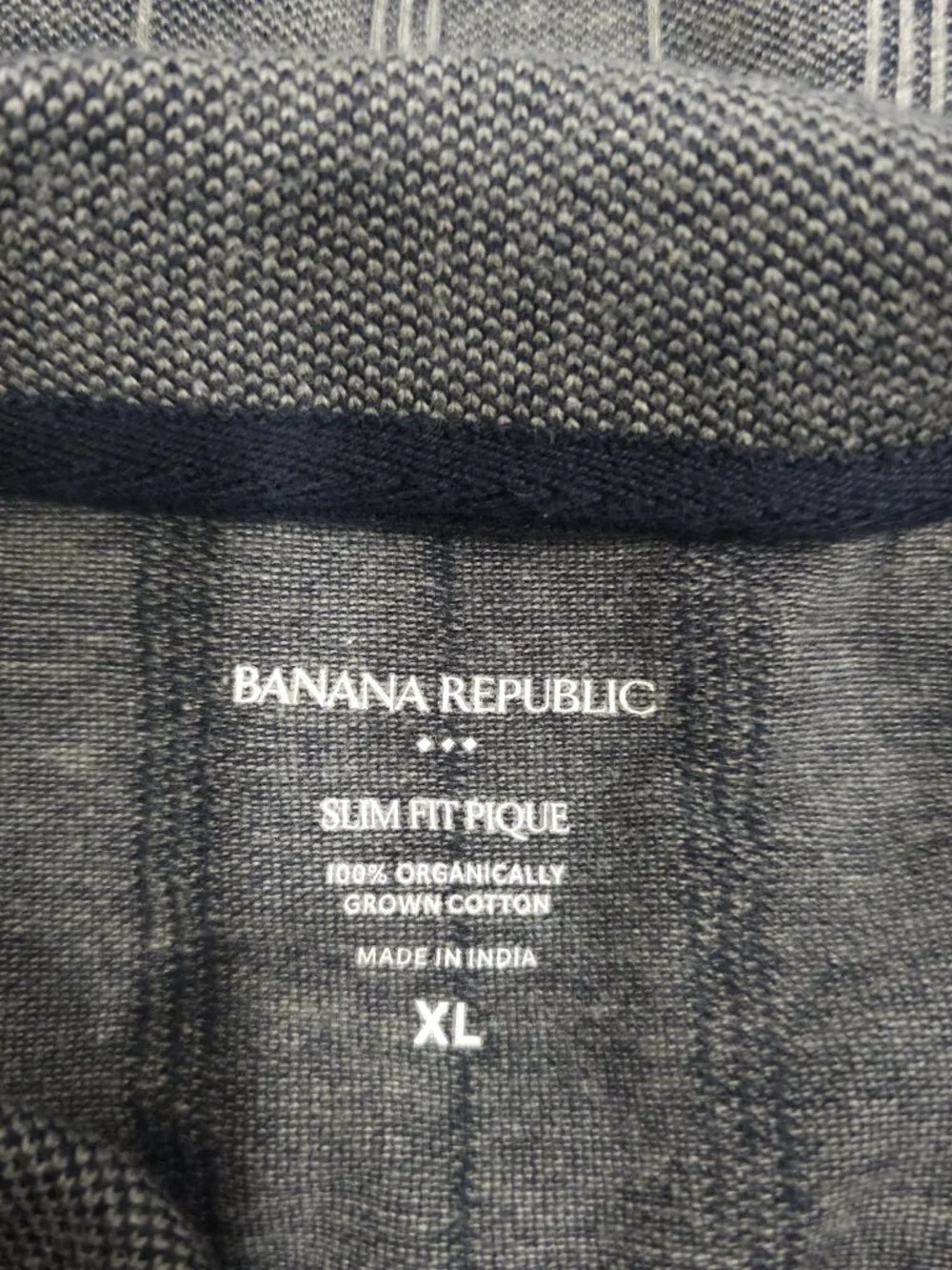 Banana Republic Blue/Gray men's short-sleeve polo shirt size XL vertical stripes
